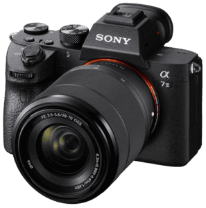 Sony A7iii - our favorite camera for business photos, portraits, products, events, individuals, and videos.